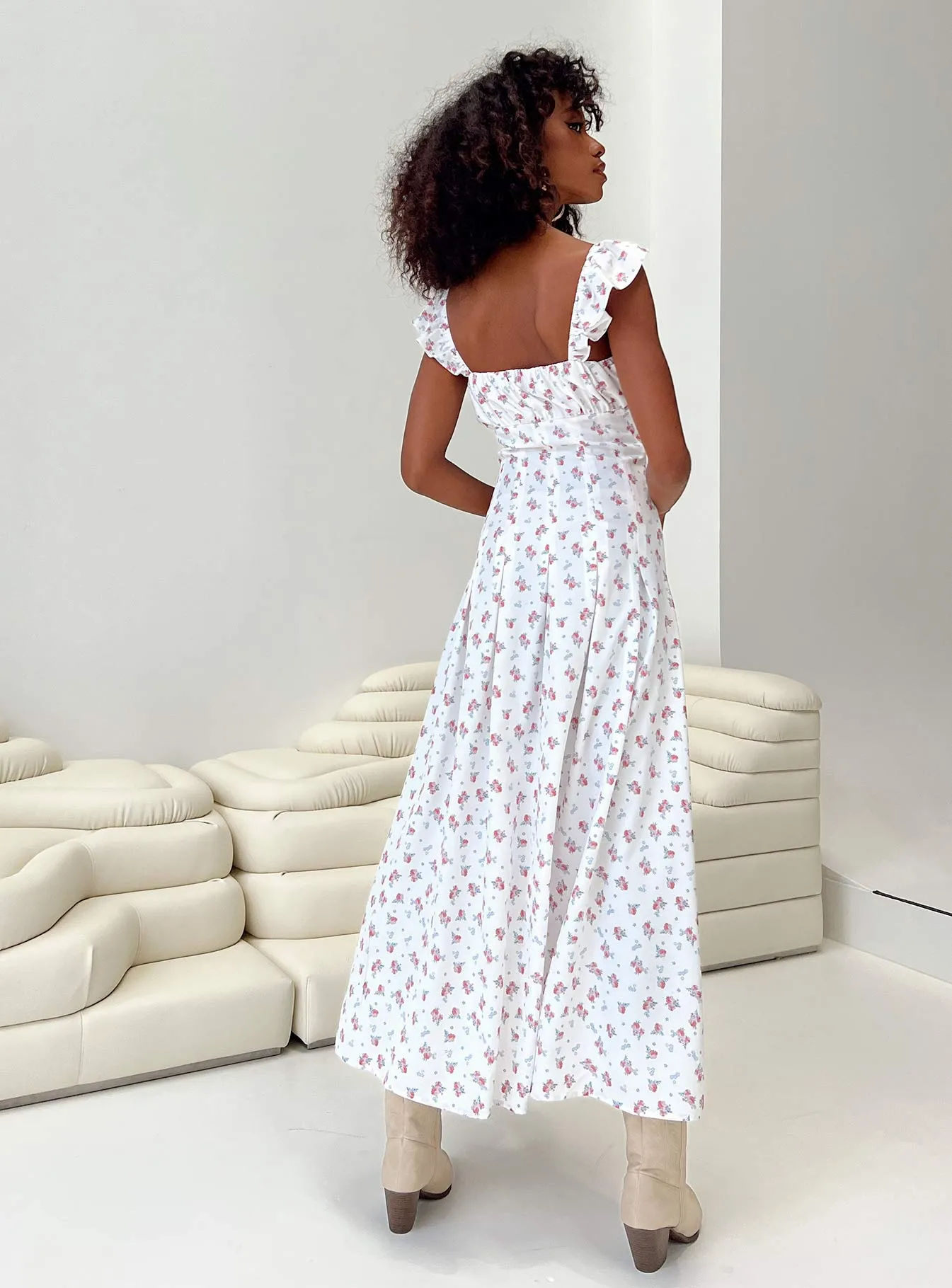 Alver Maxi Dress White Floral