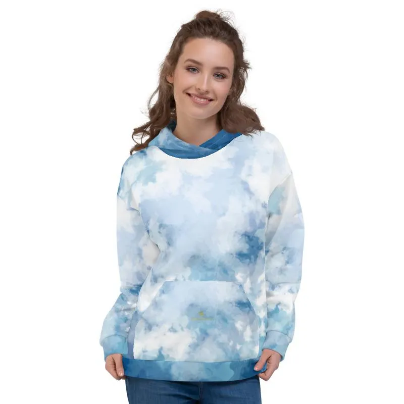 Blue Abstract Unisex Hoodie, Men's or Women's Comfy Premium Hoodie - Made in Europe