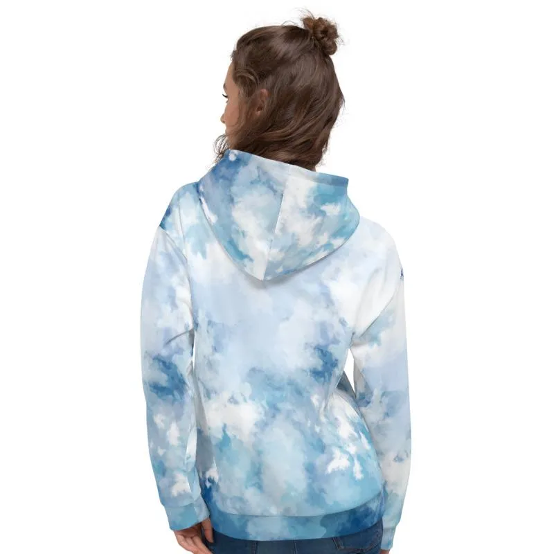 Blue Abstract Unisex Hoodie, Men's or Women's Comfy Premium Hoodie - Made in Europe