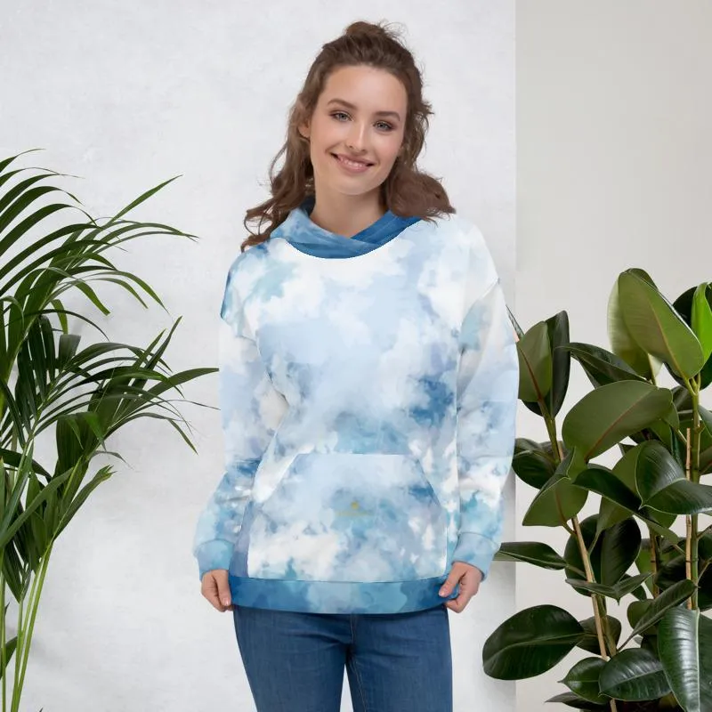 Blue Abstract Unisex Hoodie, Men's or Women's Comfy Premium Hoodie - Made in Europe