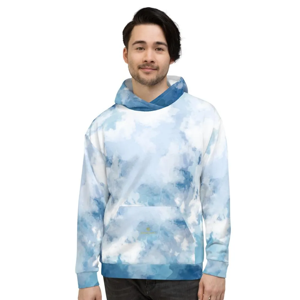 Blue Abstract Unisex Hoodie, Men's or Women's Comfy Premium Hoodie - Made in Europe