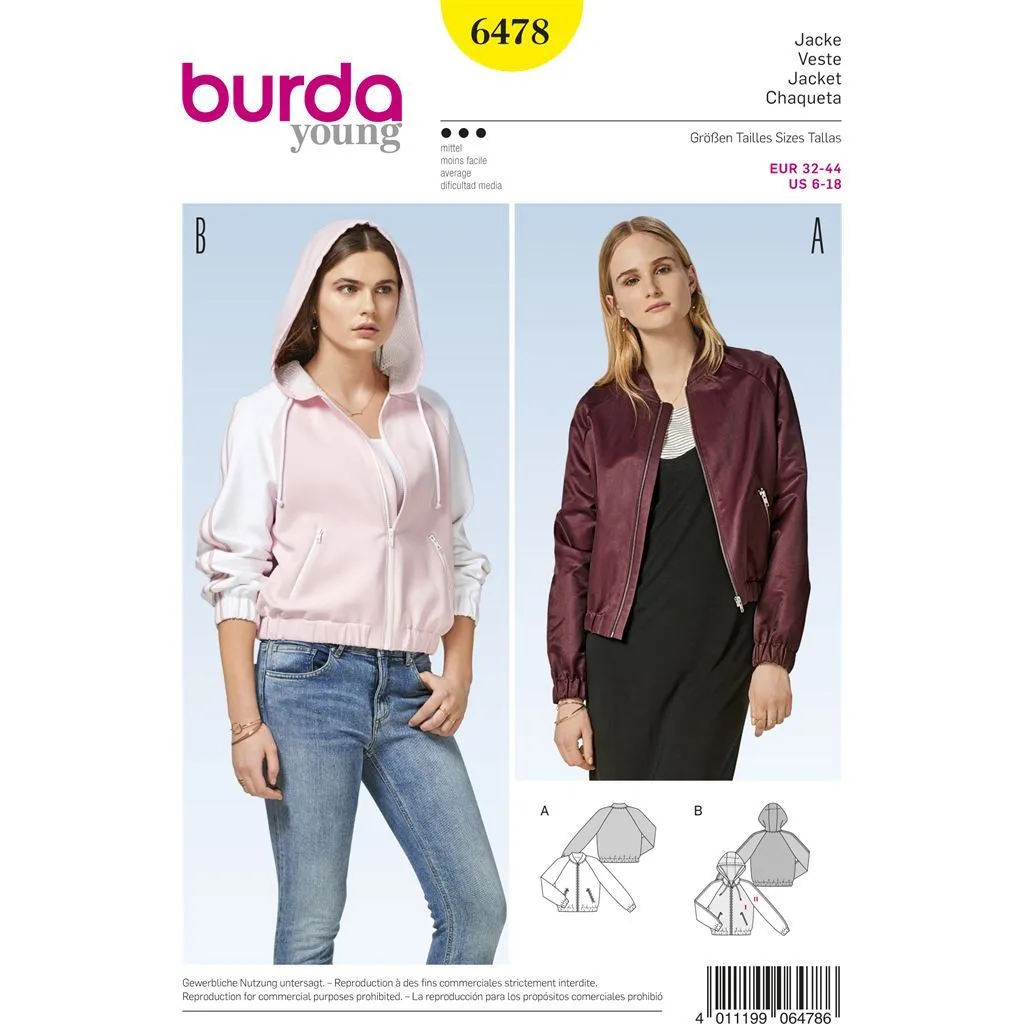 Burda Style Pattern B6478 Women's Jackets