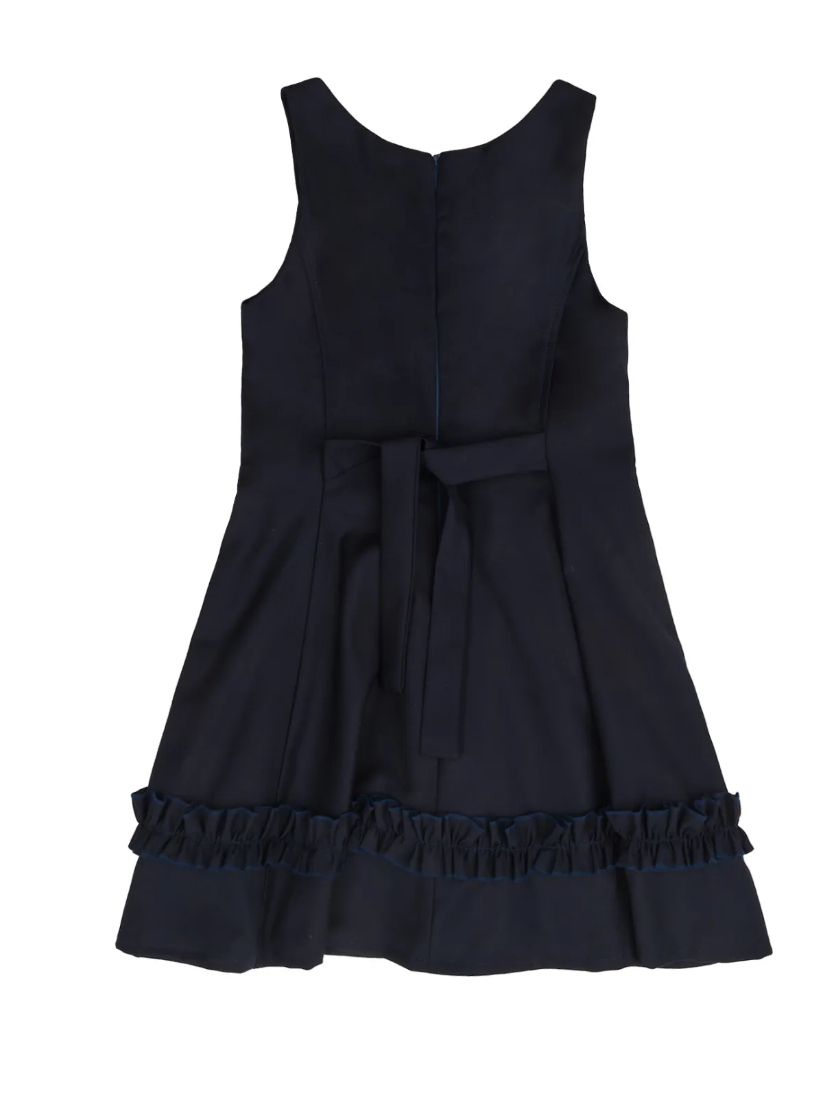 Classic Elegance Ruffle Front Navy Dress by Kids Couture