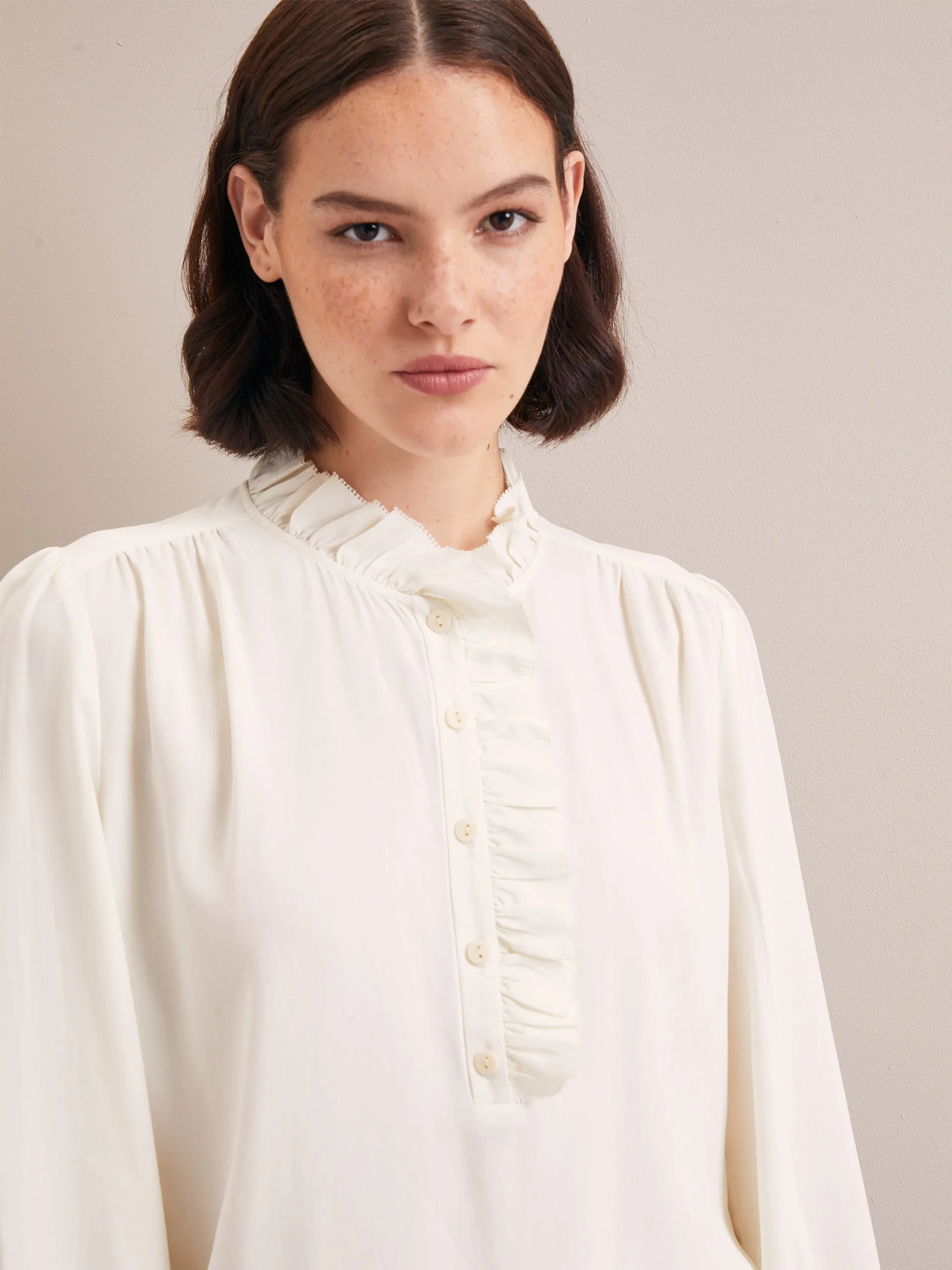 Cream Erin silk shirt