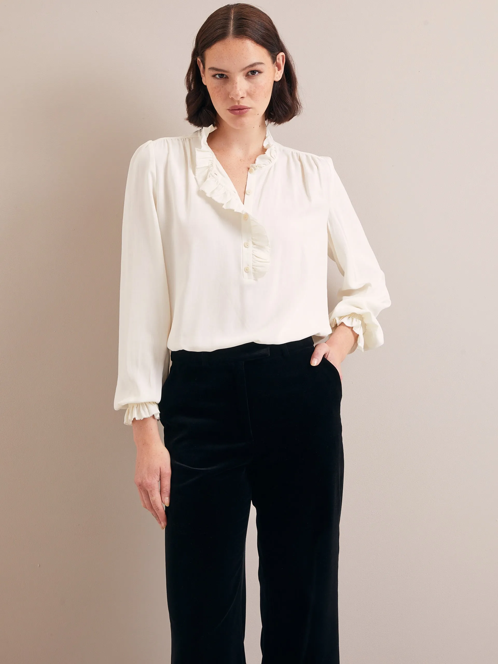 Cream Erin silk shirt