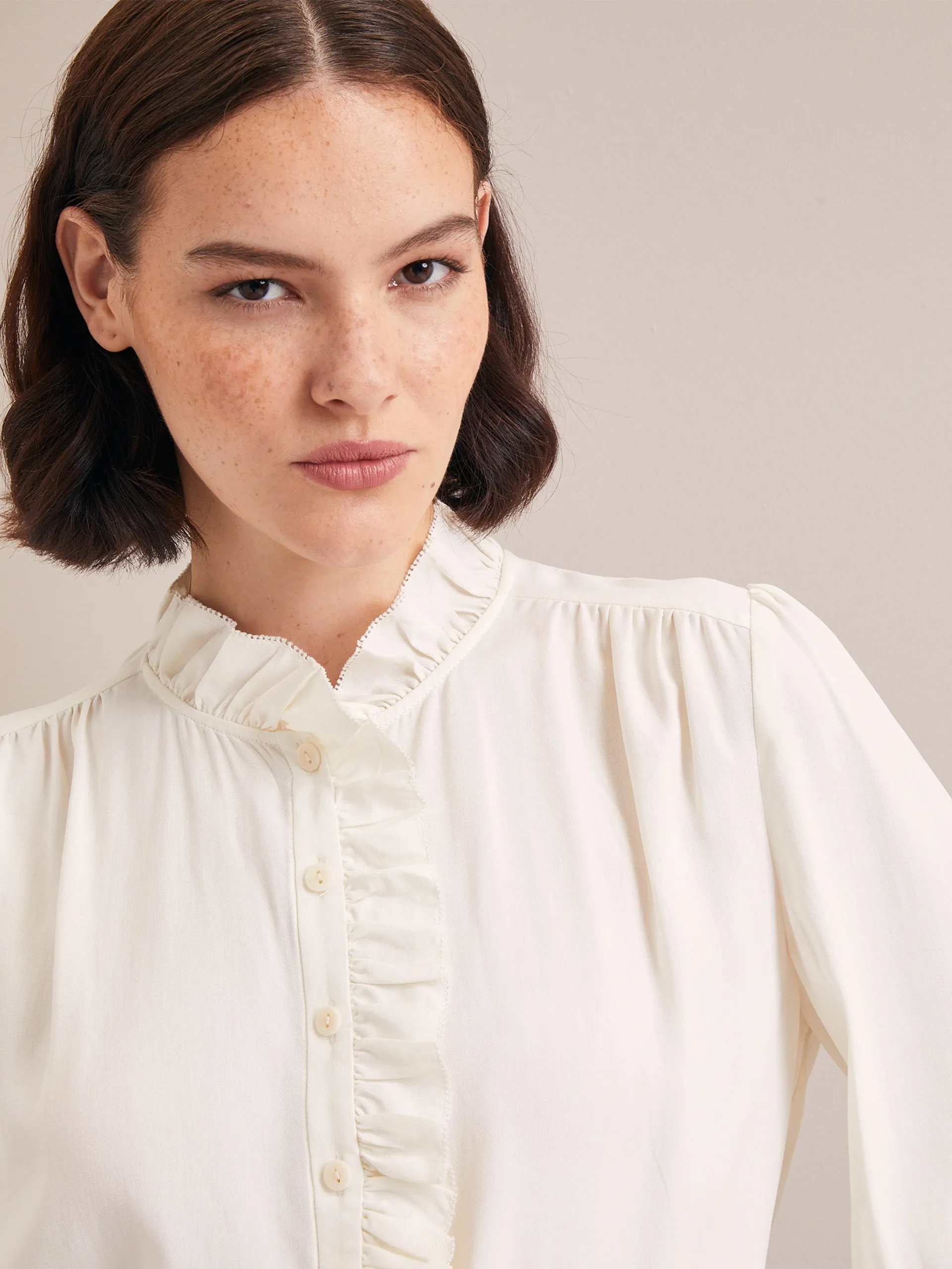 Cream Erin silk shirt