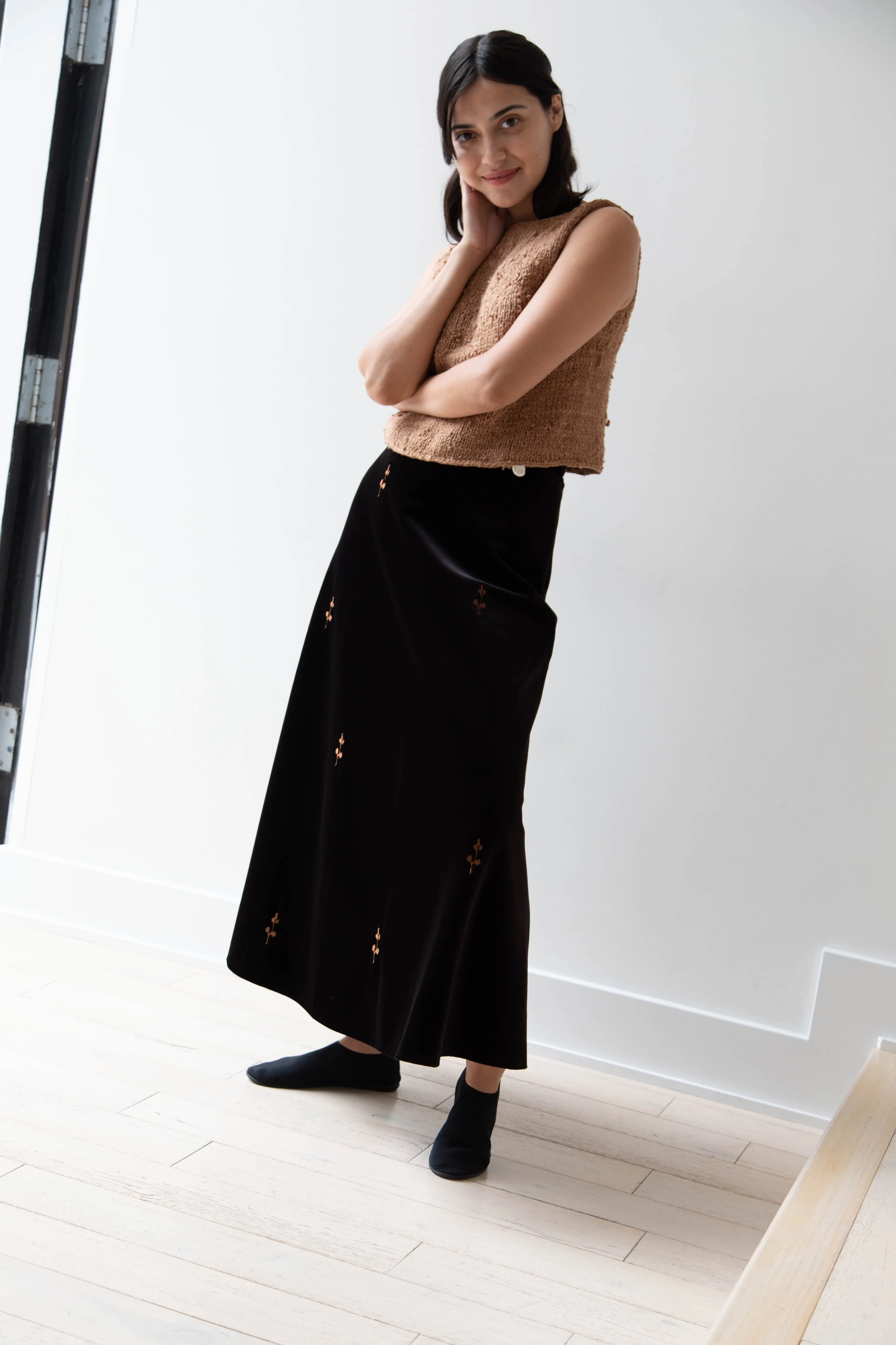 Delegan | Rose Skirt in Black