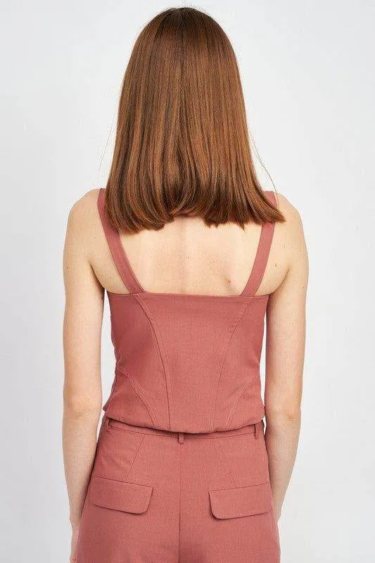 Emory Park | V Neck Bustier Top