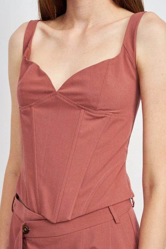 Emory Park | V Neck Bustier Top