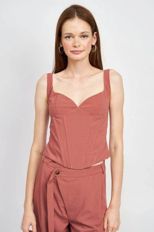 Emory Park | V Neck Bustier Top