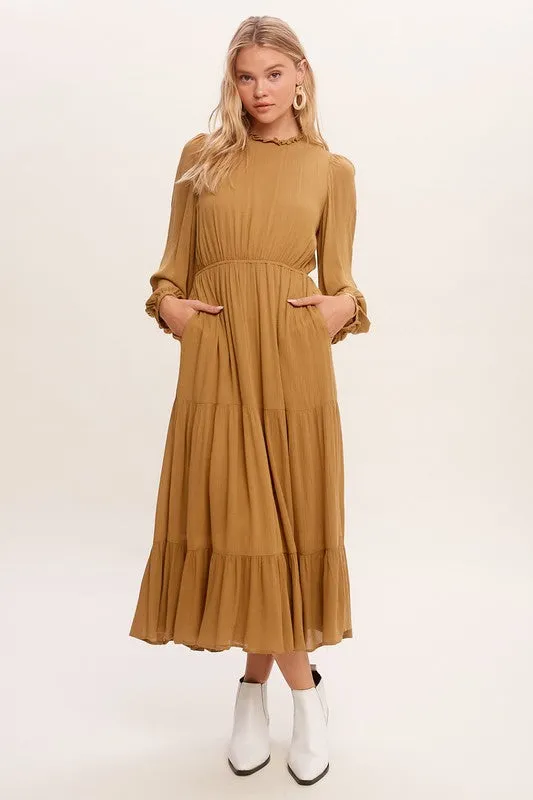 Feminine Boho Inspired Maxi Woven Dress