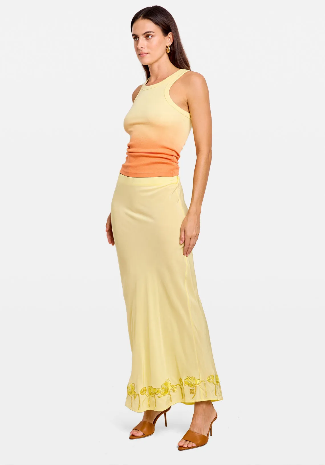 LOTUS EMBROIDERED MAXI SKIRT