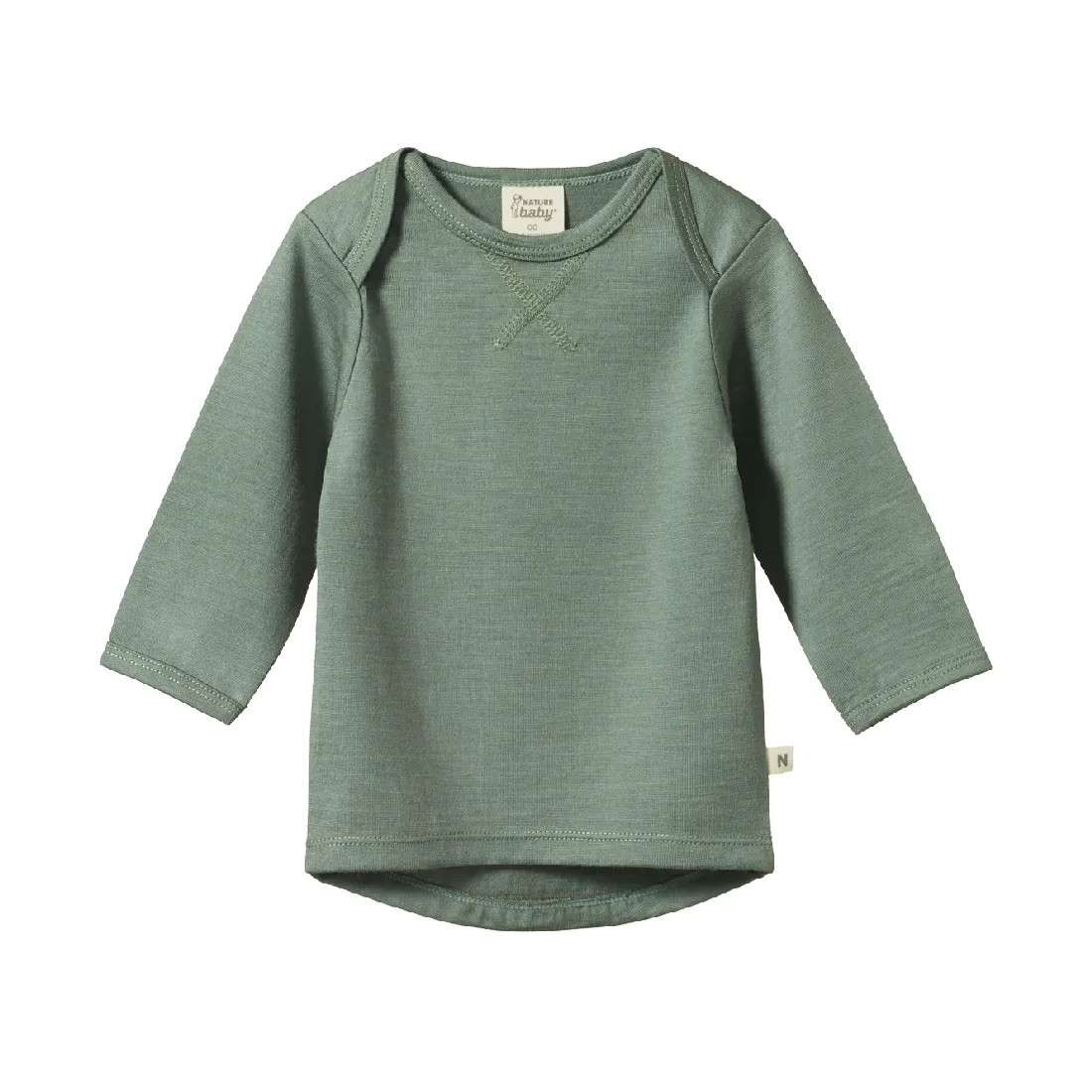 NATURE BABY - MERINO ESSENTIAL TEE: NETTLE