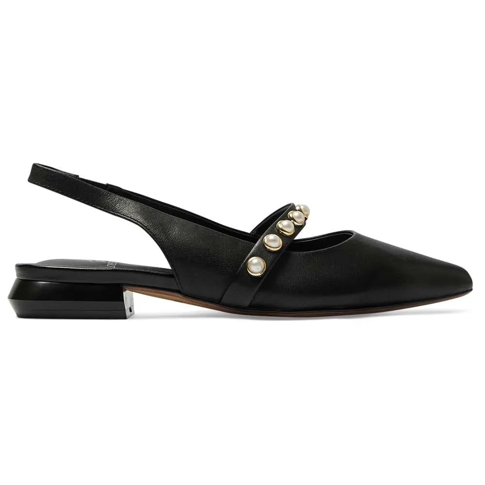 Opal Flat in Black Leather