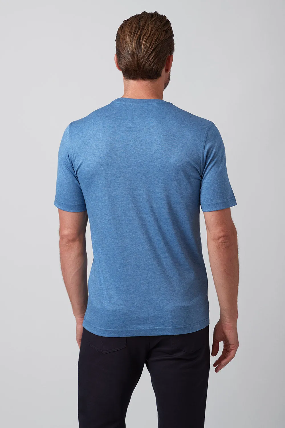 Raffi The Lafayette Must Have Crew Neck RW22202 | Denim | Pure Aqua Cotton Collection