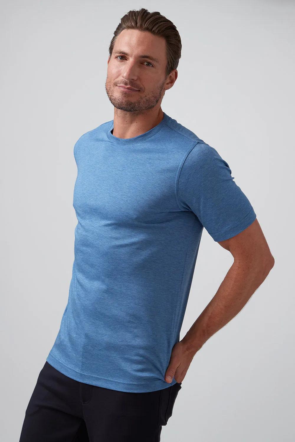 Raffi The Lafayette Must Have Crew Neck RW22202 | Denim | Pure Aqua Cotton Collection