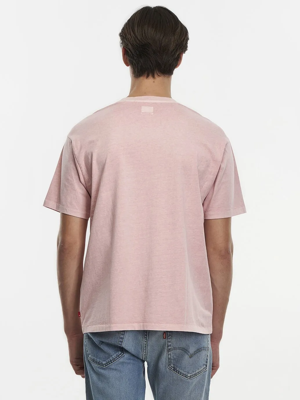 Red Tab  Vintage Tee - Silver Pink