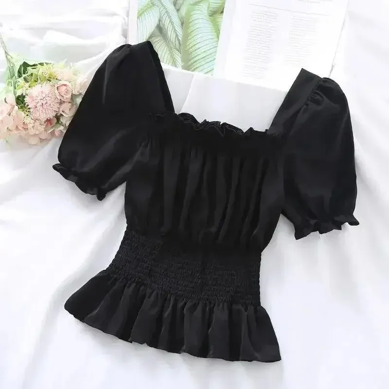 Rosalind - Elegant Puff-Sleeve Chiffon Blouse for Women