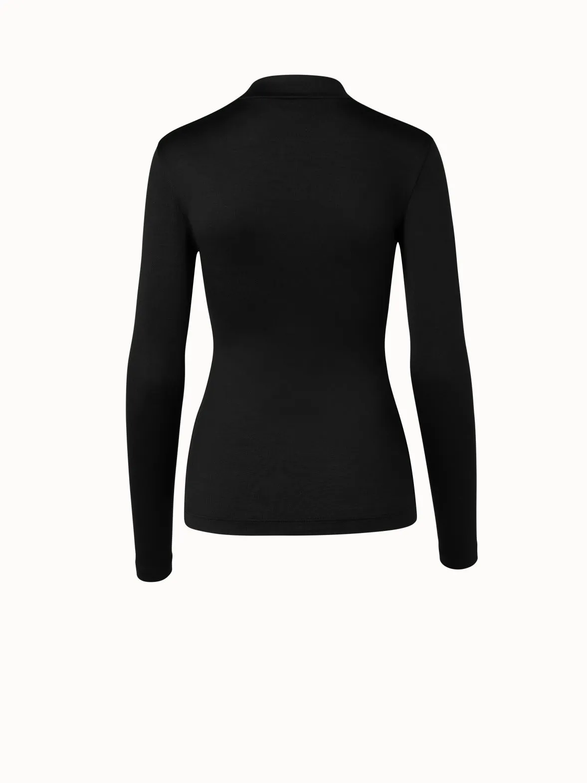 Silk Jersey Stretch Top with V-Neck