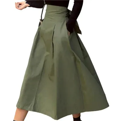 Sophisticated High-Waist Bow Accent Fitted Skirt