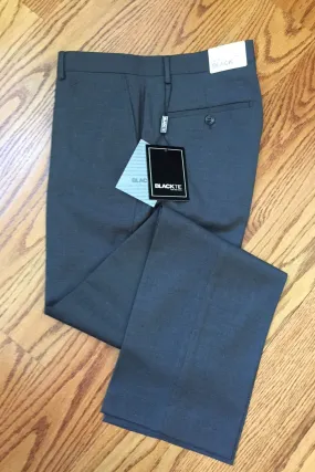 Steel Grey Luxury Wool Blend Suit Pants - Unhemmed