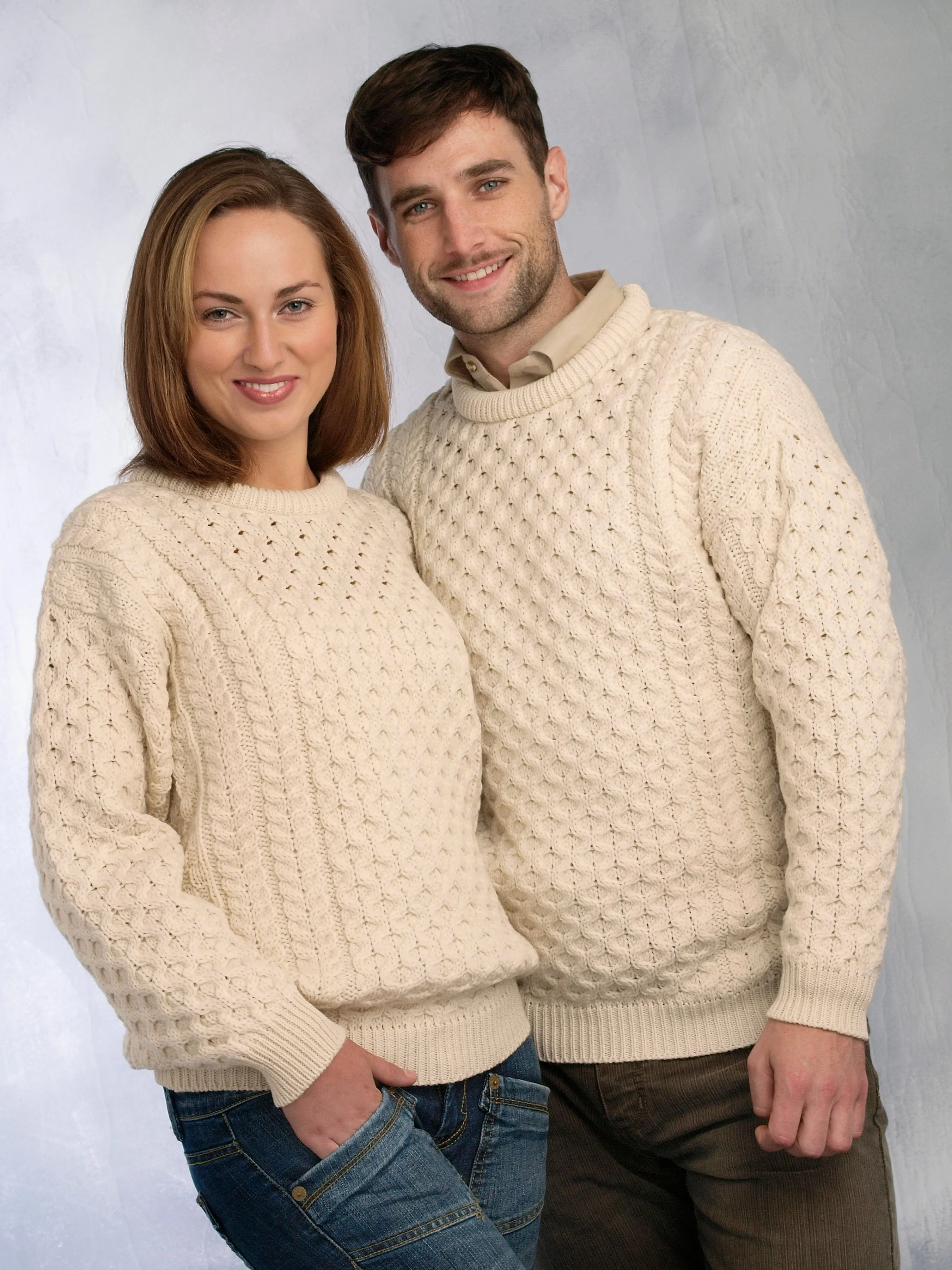 TRADITIONAL MEN'S ARAN SWEATER SUPER SOFT