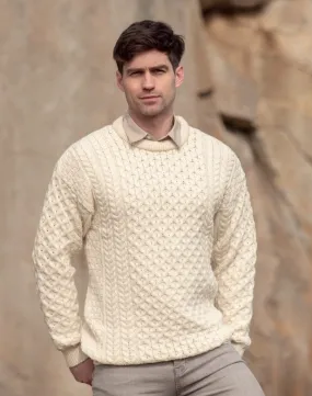 TRADITIONAL MEN'S ARAN SWEATER SUPER SOFT